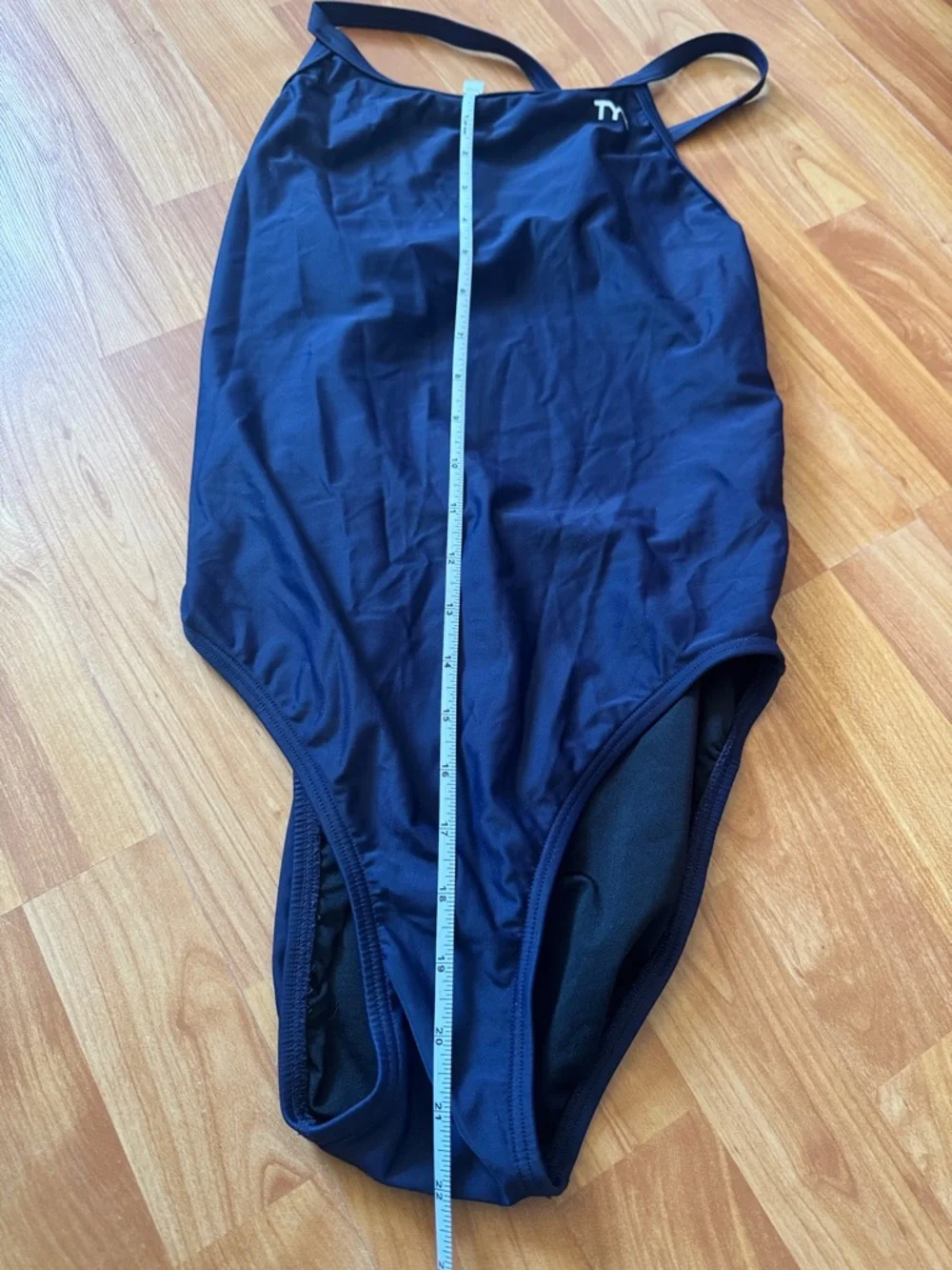 Women’s size 34 TYR blue solid cut out one piece swim bathing‎ suit